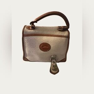 Dooney & Bourke Cream and Tan Carpet Bag and DB key ring